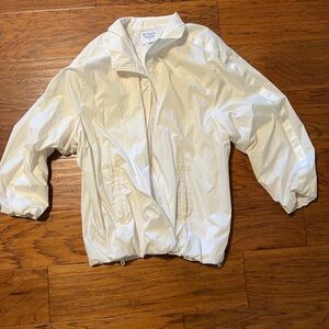 Athleta Off-White Lace-Trimmed Jacket